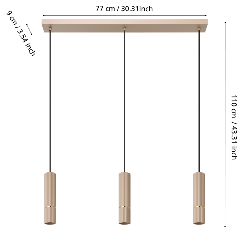 Eglo - LED Pakabinamas sietynas 3xGU10/5W/230V 3000K smėlio spalva