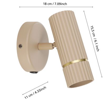 Eglo - LED sieninis šviestuvas 1xGU10/5W/230V 3000K smėlio spalva