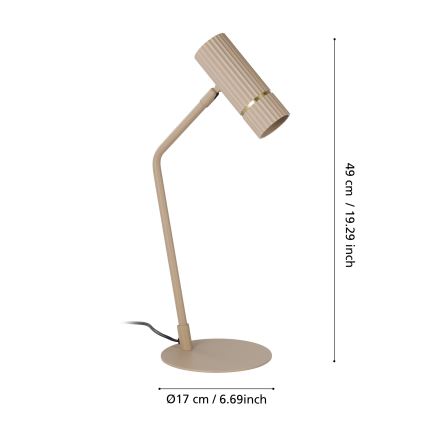 Eglo - LED stalinis šviestuvas 1xGU10/5W/230V 3000K smėlio spalva