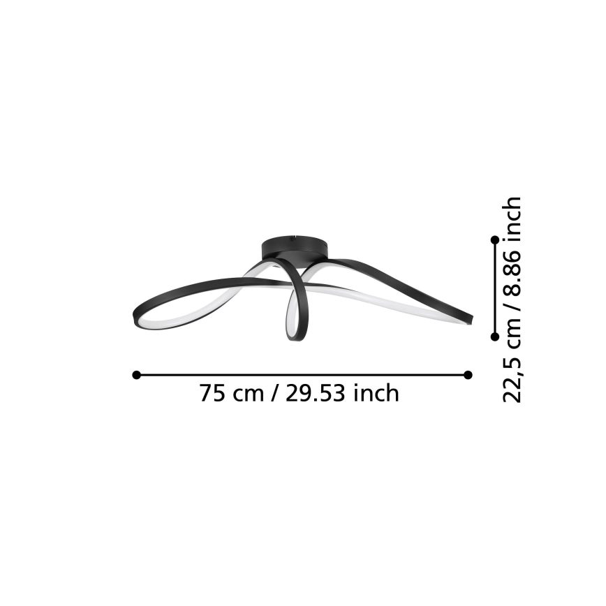 Eglo - LED RGBW Reguliuojamas lubinis šviestuvas LED/22W/230V 2700-6500K juoda