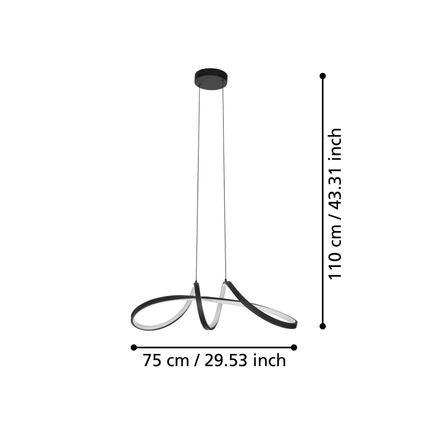 Eglo - LED RGBW Reguliuojamas pakabinamas sietynas LED/22W/230V 2700-6500K juoda