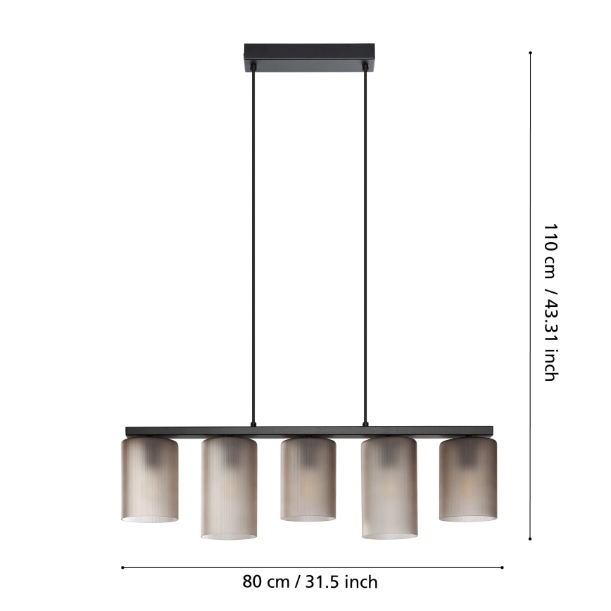 Eglo - Pakabinamas sietynas COLOMERA 5xE27/40W/230V pilka