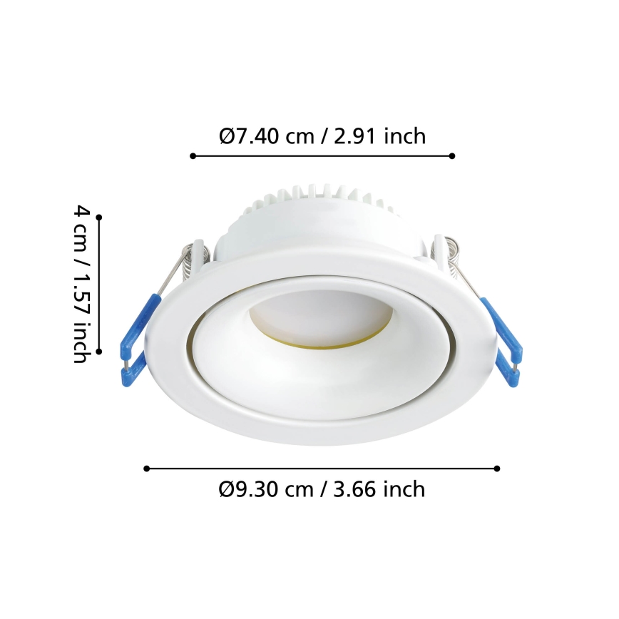 Eglo - LED Reguliuojamas įmontuojamas šviestuvas/4,9W/230V balta