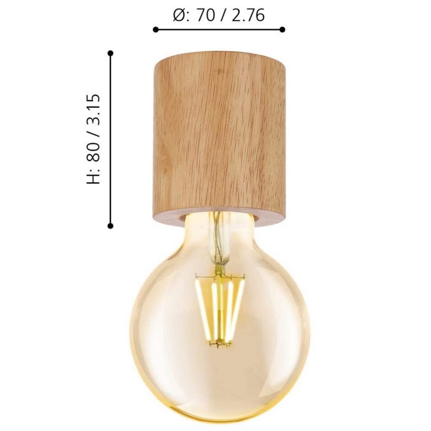Eglo -Lubinis šviestuvas 1xE27/28W/230V - FSC sertifikuota