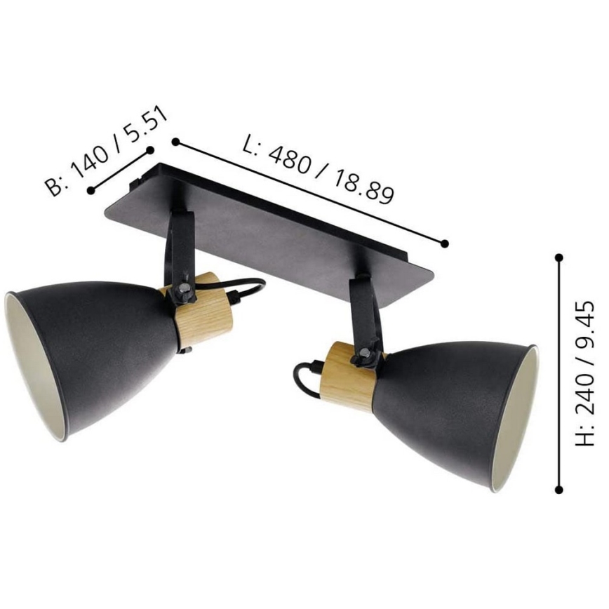 Eglo - Akcentinis apšvietimas 2xE27/40W/230V - FSC sertifikuota