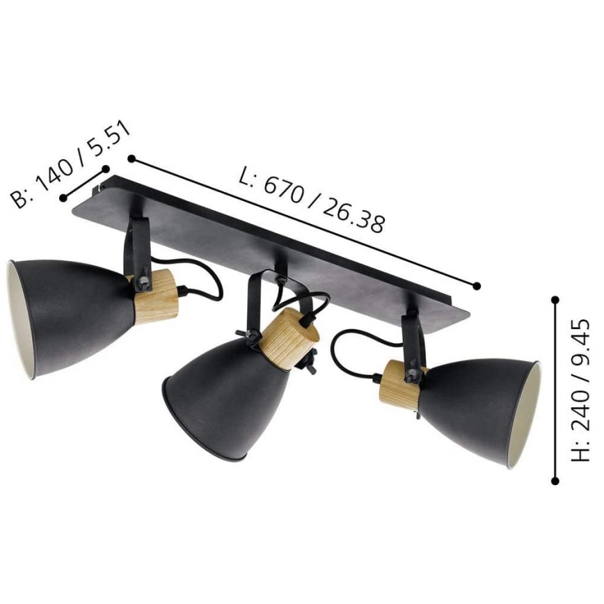 Eglo - Taškinis šviestuvas 3xE27/40W/230V