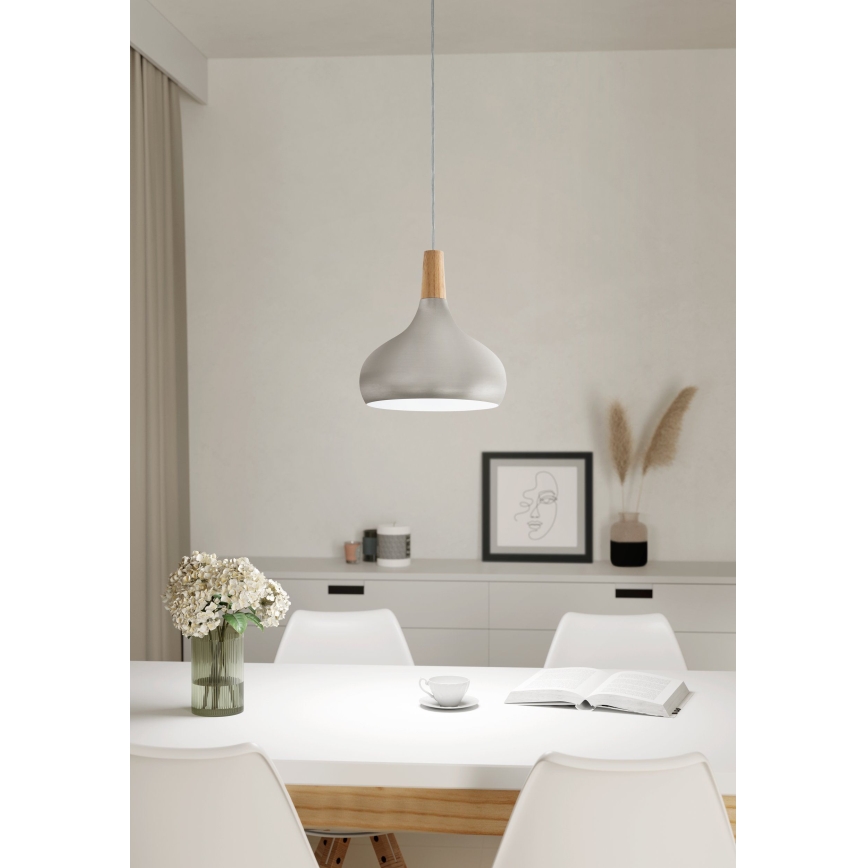 Eglo - Pakabinamas sietynas 1xE27/60W/230V diametras 28 cm sidabras - FSC sertifikuota