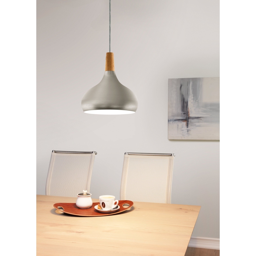 Eglo - Pakabinamas sietynas 1xE27/60W/230V diametras 28 cm sidabras - FSC sertifikuota