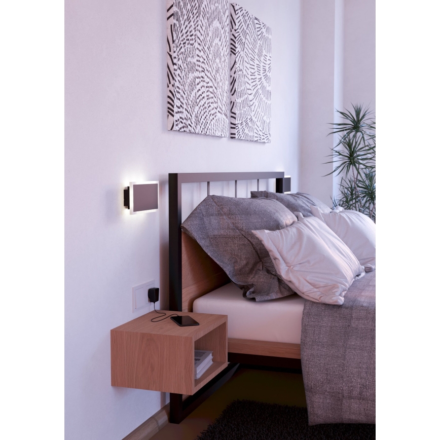 Eglo - LED sieninis šviestuvas LED/12W/230V 3000K 12x23 cm juoda