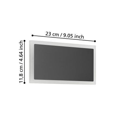Eglo - LED sieninis šviestuvas LED/12W/230V 3000K 12x23 cm juoda