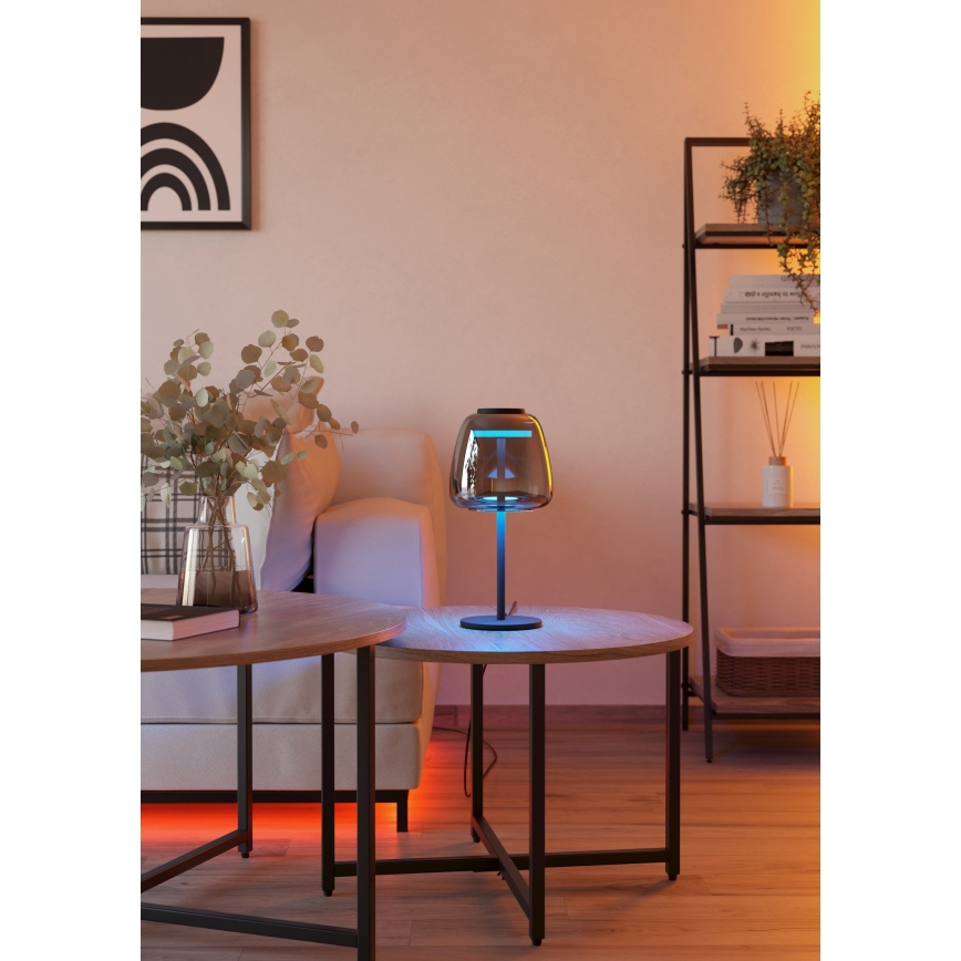 Eglo - LED RGBW Dimeriuojama stalinė lempa LED/7,7W/230V 2700-6500K dūminės spalvos