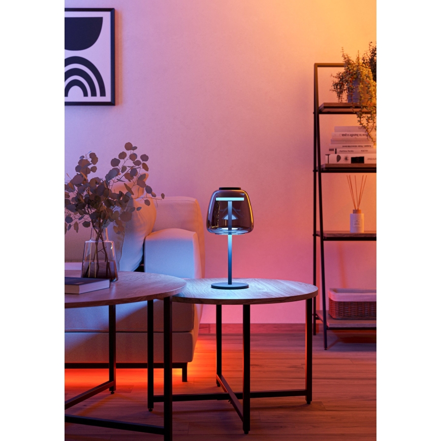 Eglo - LED RGBW Dimeriuojama stalinė lempa LED/7,7W/230V 2700-6500K dūminės spalvos