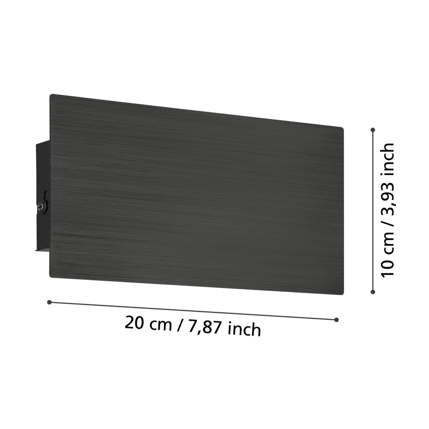 Eglo - LED sieninis šviestuvas LED/6W/230V 3000K juoda