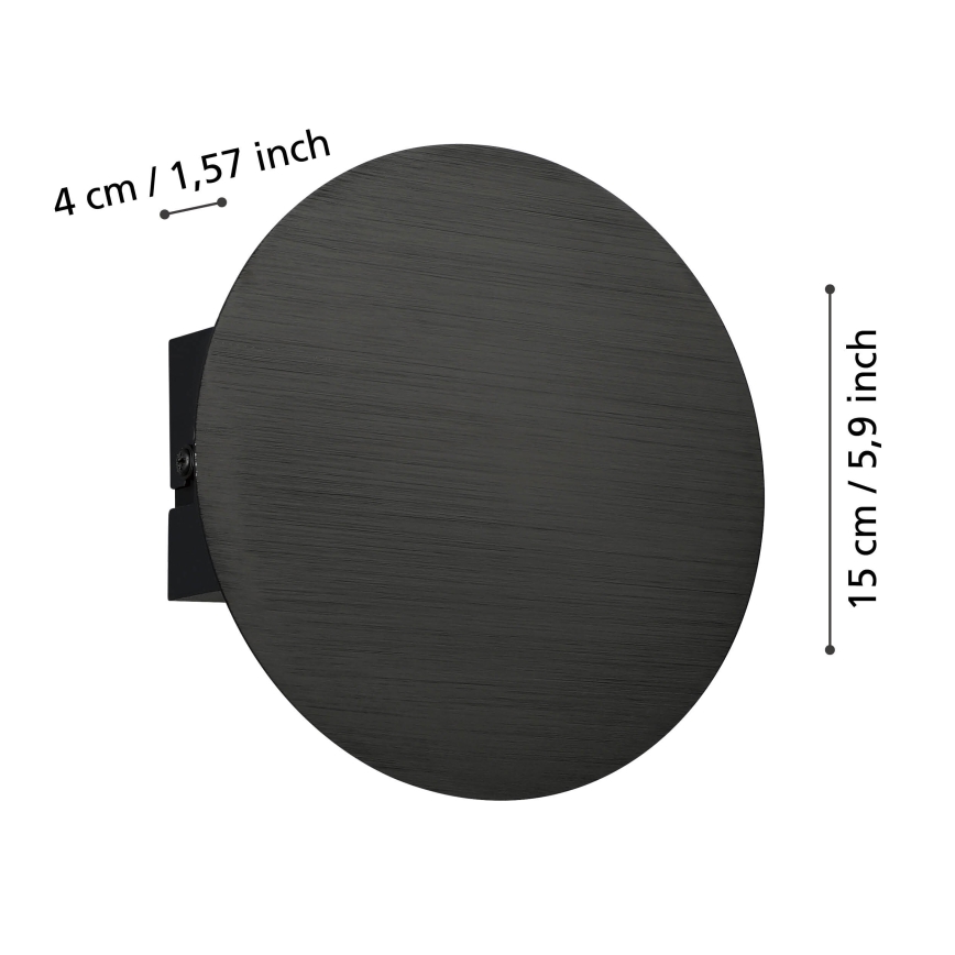 Eglo - LED sieninis šviestuvas LED/4W/230V 3000K juoda