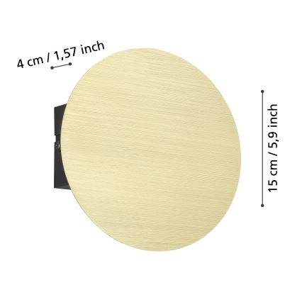 Eglo - LED sieninis šviestuvas LED/4W/230V 3000K auksas