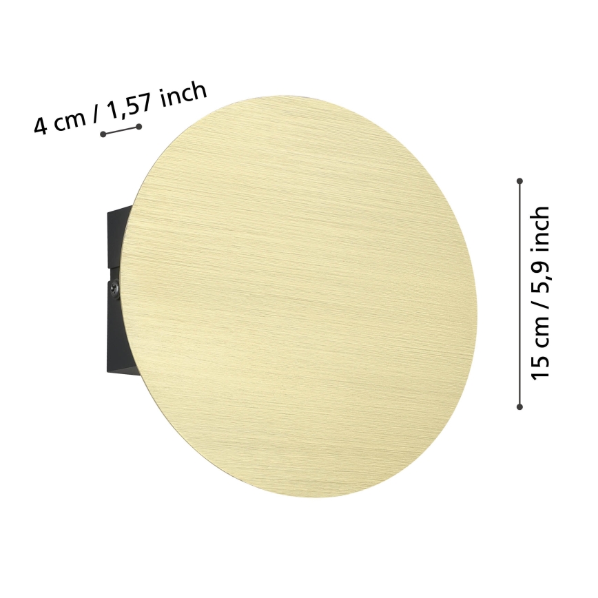 Eglo - LED sieninis šviestuvas LED/4W/230V 3000K auksas
