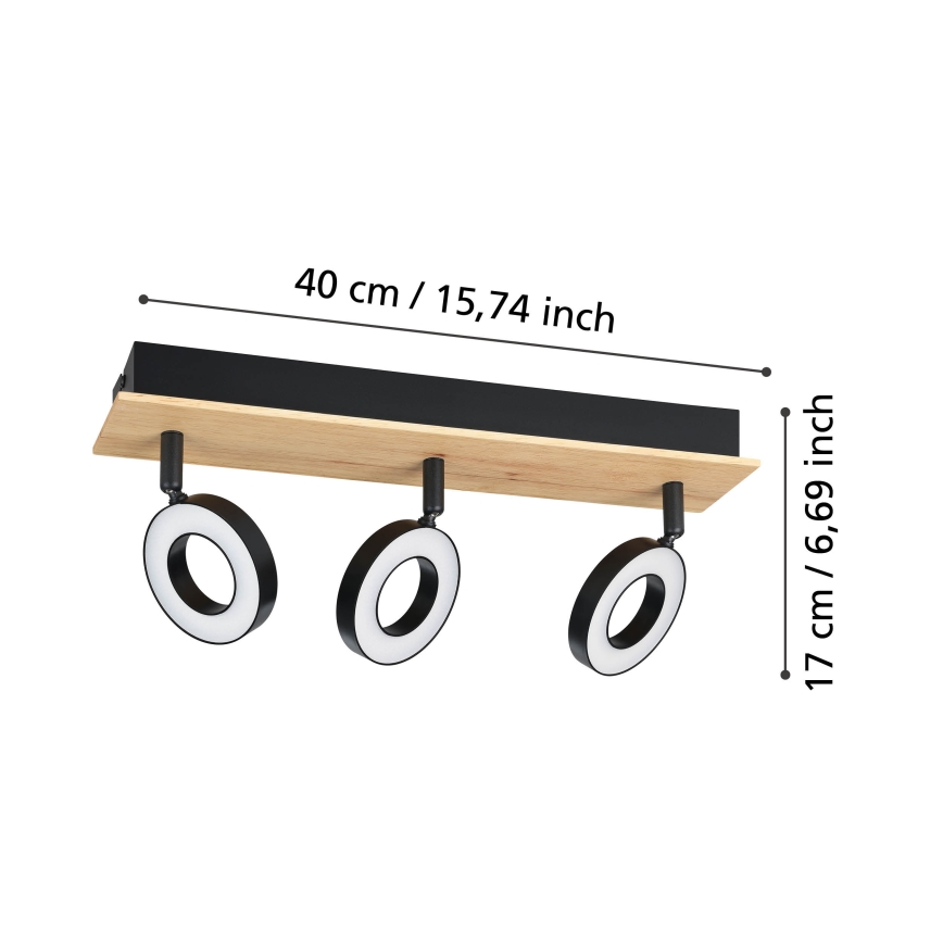 Eglo - LED taškinis šviestuvas 3xLED/4,2W/230V juoda/ruda