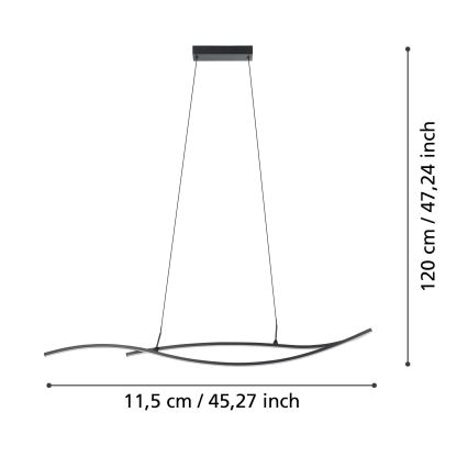 Eglo - LED Pakabinamas sietynas LED/20W/230V 4000K juoda