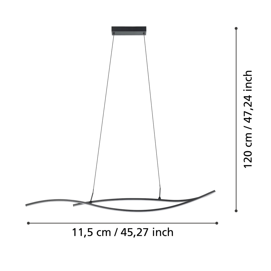 Eglo - LED Pakabinamas sietynas LED/20W/230V 4000K juoda