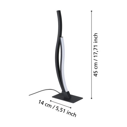 Eglo - LED stalinis šviestuvas LED/12W/230V 4000K juoda