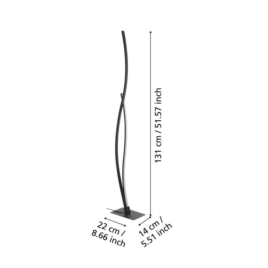 Eglo - LED toršeras LED/20W/230V 4000K juoda