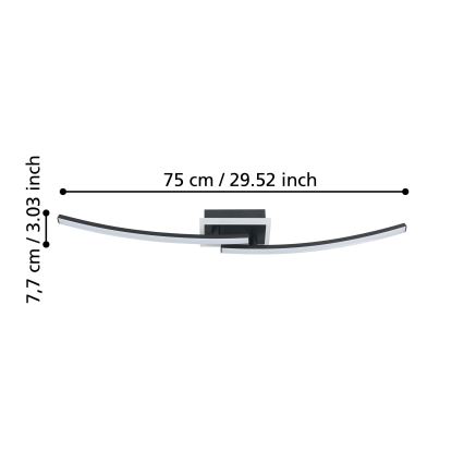 Eglo - LED lubinis šviestuvas LED/12W/230V 4000K juoda