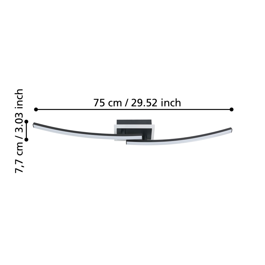 Eglo - LED lubinis šviestuvas LED/12W/230V 4000K juoda