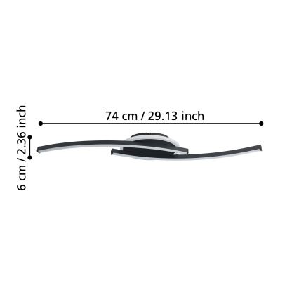 Eglo - LED lubinis šviestuvas LED/12W/230V 4000K juoda