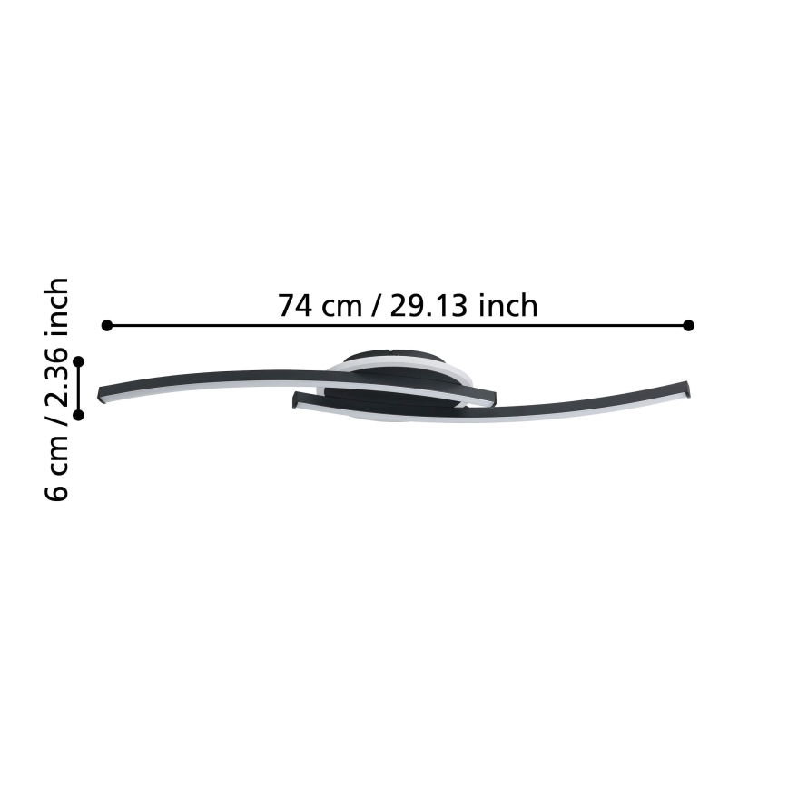 Eglo - LED lubinis šviestuvas LED/12W/230V 4000K juoda