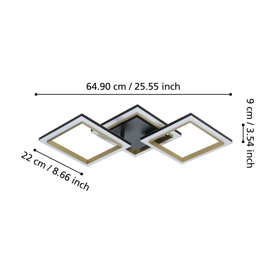 Eglo - LED Pritemdomas lubinis šviestuvas LED/20W/230V 4000K juoda/auksas