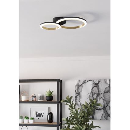 Eglo - LED Pritemdomas lubinis šviestuvas LED/12W/230V 4000K juoda/auksas