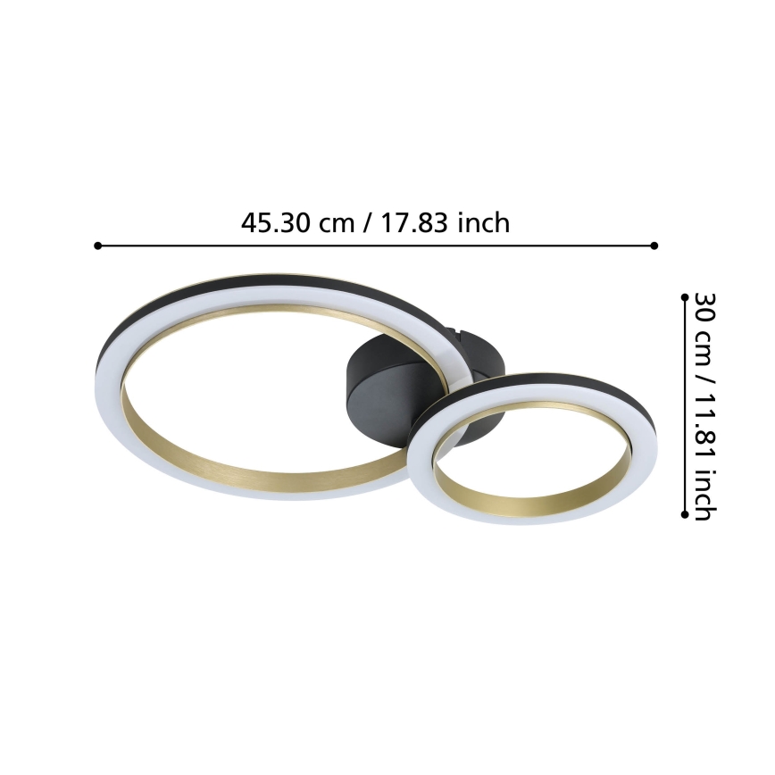 Eglo - LED Pritemdomas lubinis šviestuvas LED/12W/230V 4000K juoda/auksas