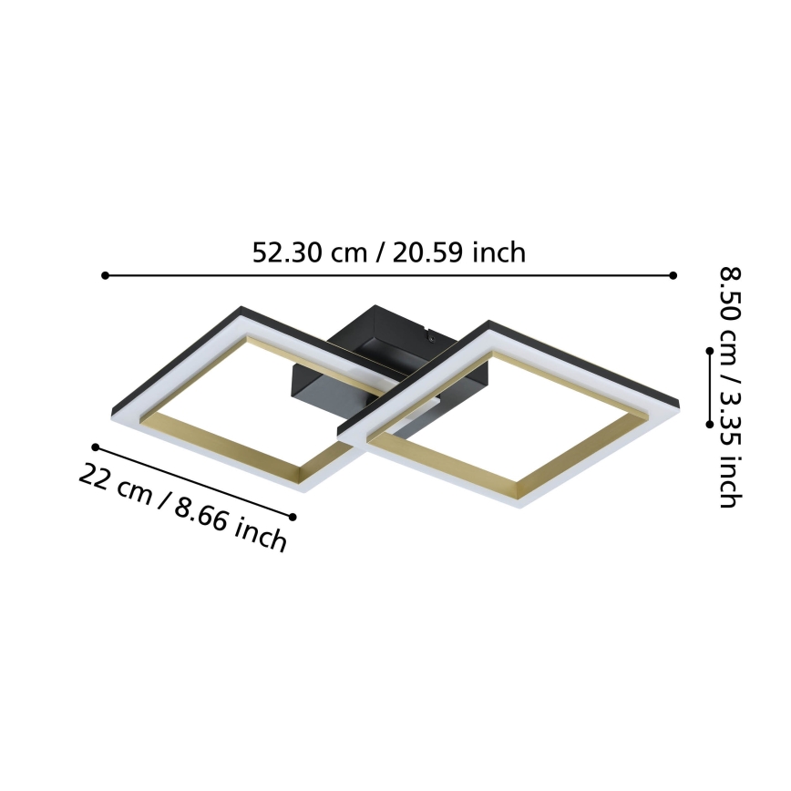 Eglo - LED Pritemdomas lubinis šviestuvas LED/18,4W/230V 4000K juoda/auksas