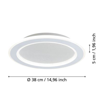 Eglo - LED Pritemdomas lubinis šviestuvas LED/20W/230V 2700-6500K balta + nuotolinio valdymo pultas