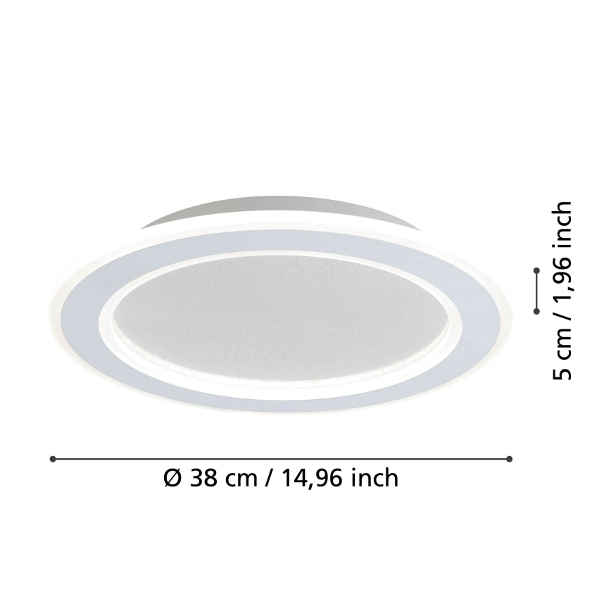 Eglo - LED Pritemdomas lubinis šviestuvas LED/20W/230V 2700-6500K balta + nuotolinio valdymo pultas