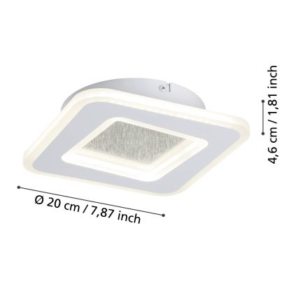 Eglo - LED sieninis šviestuvas LED/12W/230V 4000K balta