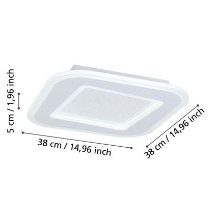 Eglo - LED Pritemdomas lubinis šviestuvas LED/20W/230V 2700-6500K balta + nuotolinio valdymo pultas