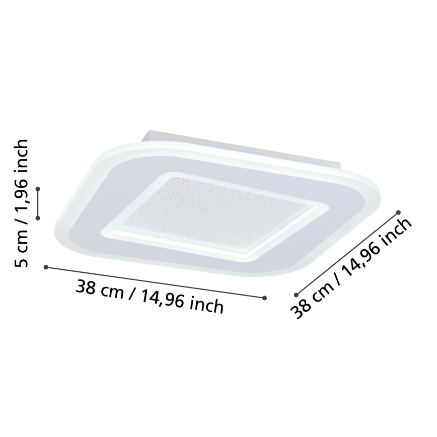Eglo - LED Pritemdomas lubinis šviestuvas LED/20W/230V 2700-6500K balta + nuotolinio valdymo pultas