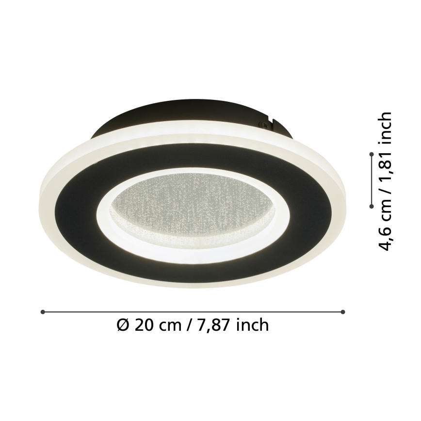 Eglo - LED sieninis šviestuvas LED/12W/230V 4000K juoda