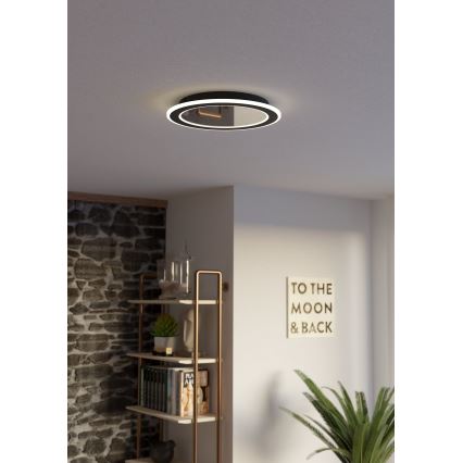 Eglo - LED Pritemdomas lubinis šviestuvas LED/20W/230V 2700-6500K juoda + nuotolinio valdymo pultas