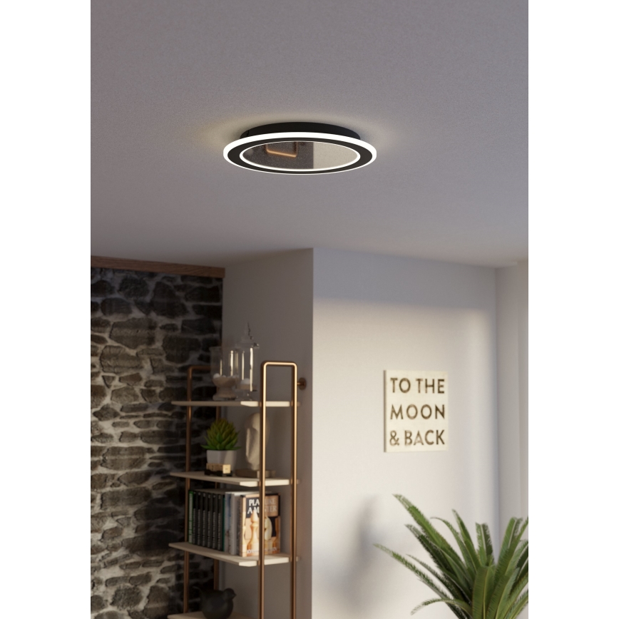 Eglo - LED Pritemdomas lubinis šviestuvas LED/20W/230V 2700-6500K juoda + nuotolinio valdymo pultas