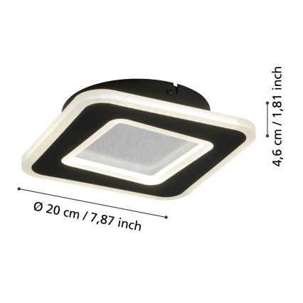 Eglo - LED sieninis šviestuvas LED/12W/230V 4000K juoda
