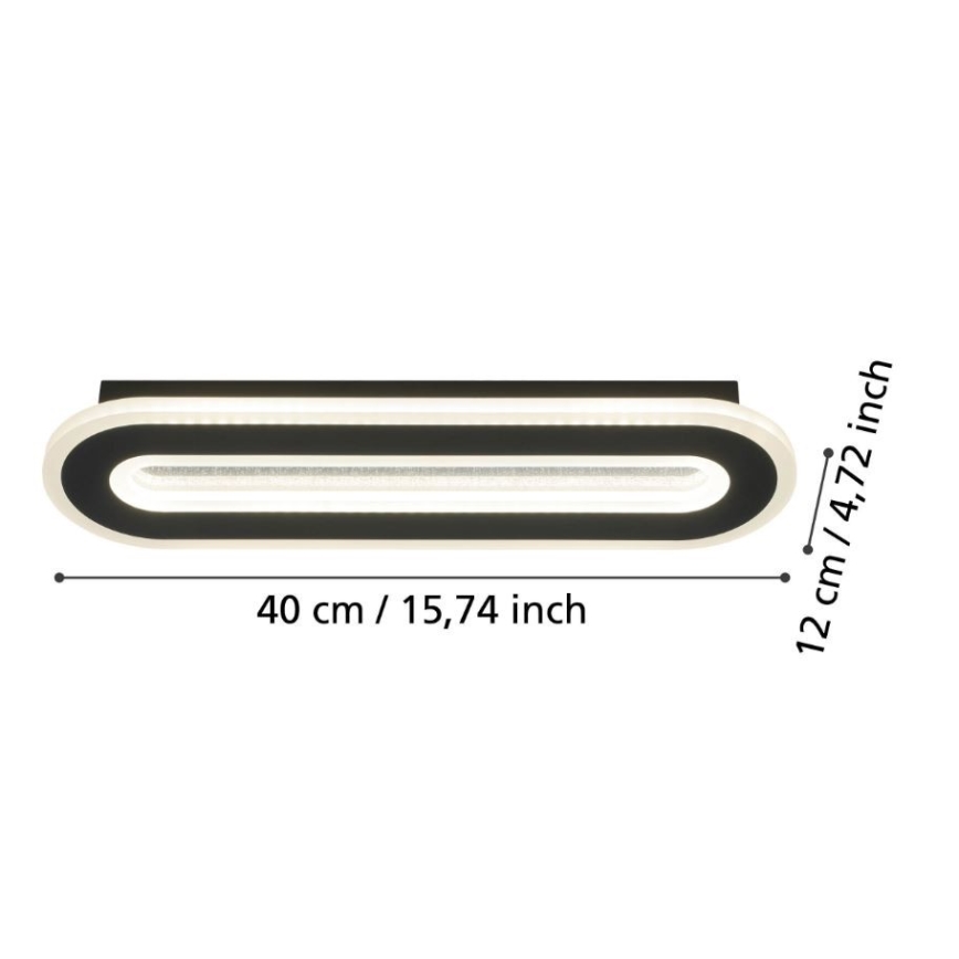 Eglo - LED sieninis šviestuvas LED/12W/230V 4000K juoda