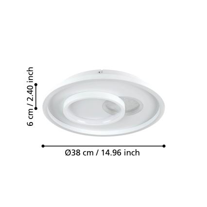 Eglo - LED lubinis šviestuvas 1xLED/14W/230V + 1xLED/8,5W diametras 38 cm balta