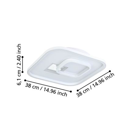 Eglo - LED lubinis šviestuvas 1xLED/16,2W/230V + 1xLED/9,2W 38x38 cm balta