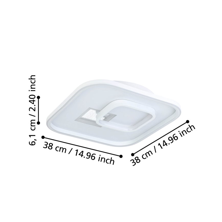 Eglo - LED lubinis šviestuvas 1xLED/16,2W/230V + 1xLED/9,2W 38x38 cm balta