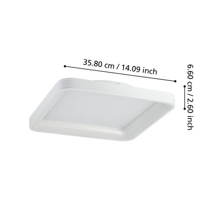 Eglo - LED Pritemdomas lubinis šviestuvas LORETELLO LED/12W/230V balta + nuotolinio valdymo pultas