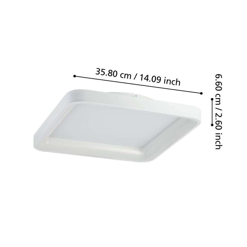 Eglo - LED Pritemdomas lubinis šviestuvas LORETELLO LED/12W/230V balta + nuotolinio valdymo pultas