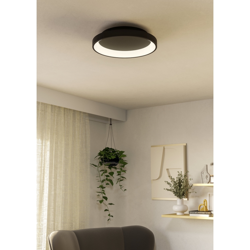 Eglo - LED Pritemdomas lubinis šviestuvas LED/12W/230V 2700-6500K juoda + nuotolinio valdymo pultas