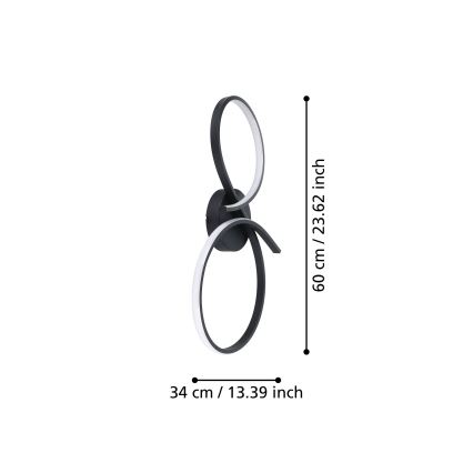 Eglo - LED lubinis šviestuvas LED/21W/230V 3000K juoda